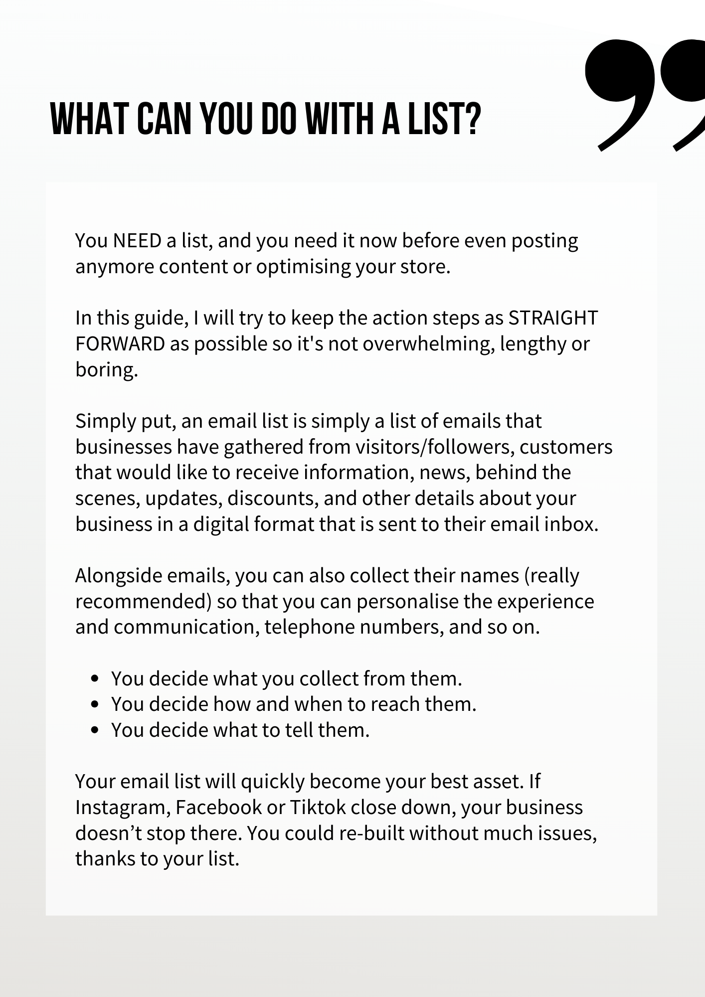 Money making email list How to build